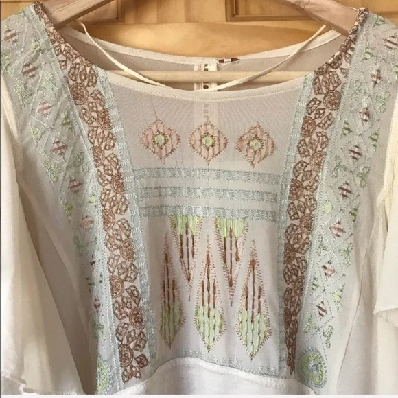 FREE People La Cienga embroidered southwestern boho top size medium - Picture 5 of 8